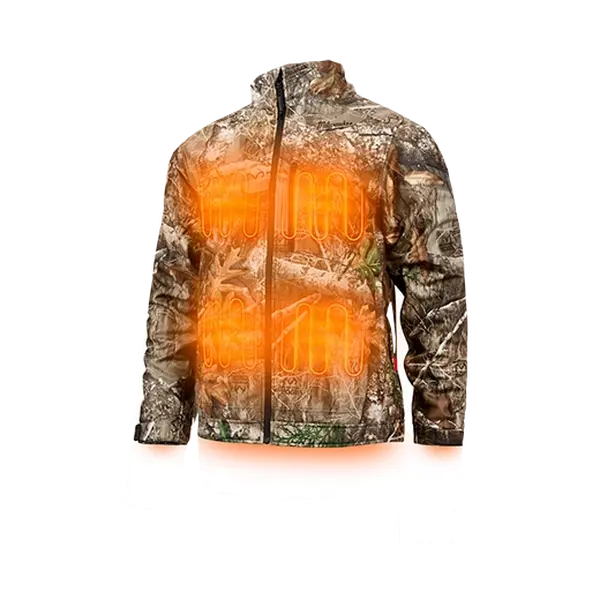 Milwaukee Men's M12 Heated QUIETSHELL Jacket in Realtree Edge Camouflage, Wind & Water Resistant Stretch Fabric for Hunting, Menswear