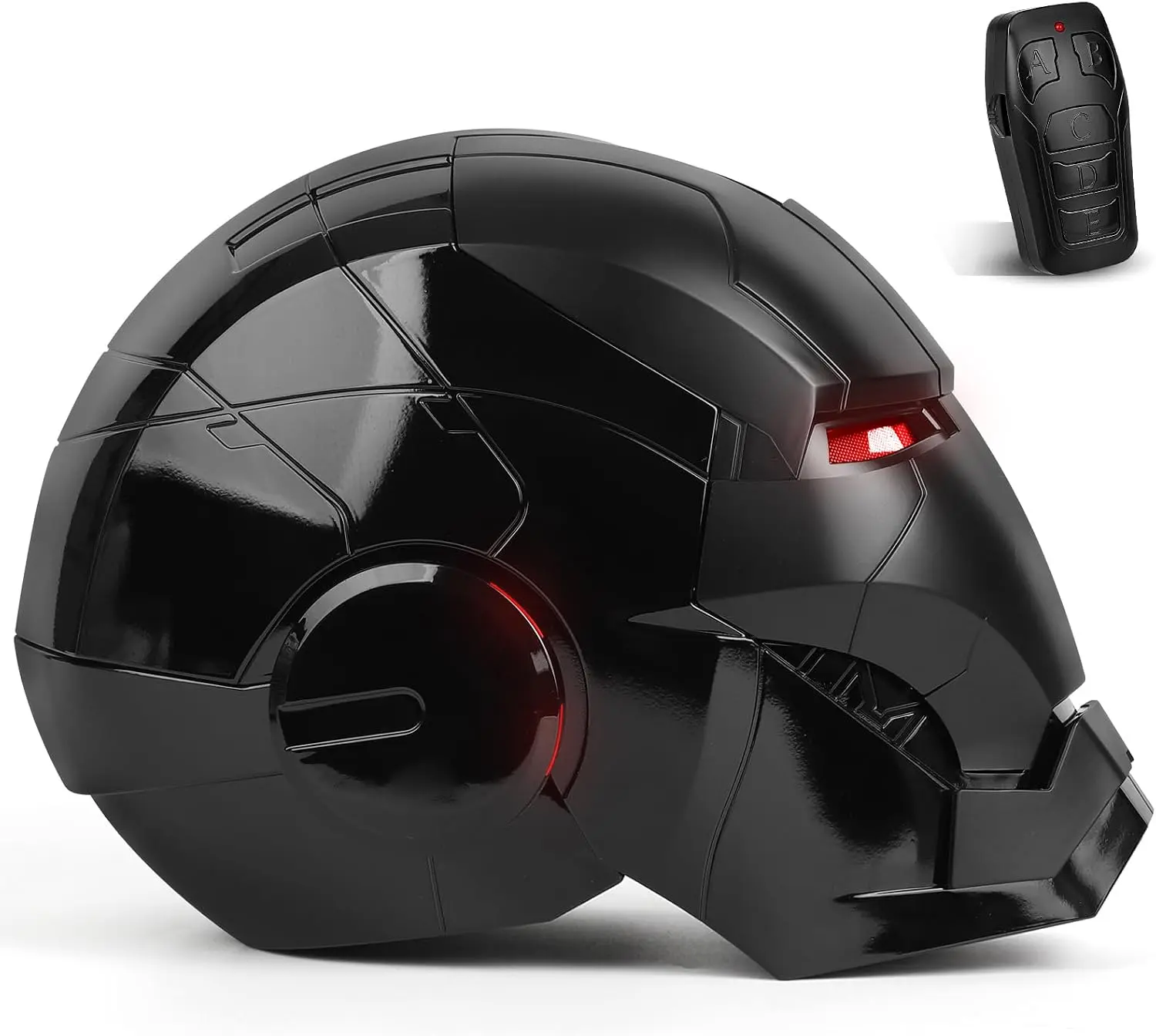 Wearable helmet; light-up helmet; supports voice control, touch controls, and remote control, with realistic sound effects; for men and teens; suitable for cosplay, display, and collection.