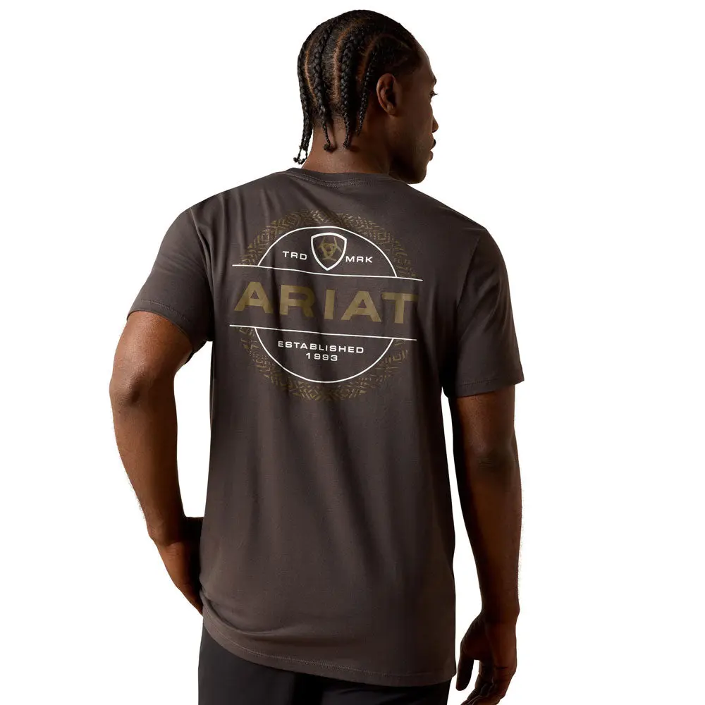 10070343 Ariat Men's Southwest Wooden Reticle Classic Fit Short Sleeve T-Shirt - Vintage Black