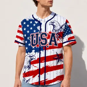 USA 250th Anniversary Baseball Jersey Shirt, American Flag Eagle 1776 2026 Patriotic Button Down Top, 4th of July Independence Day Outfit for Men Women,clothes,outfits,men's wear,men fashion,summer men clothes,fashion men clothes,4th of july shirts