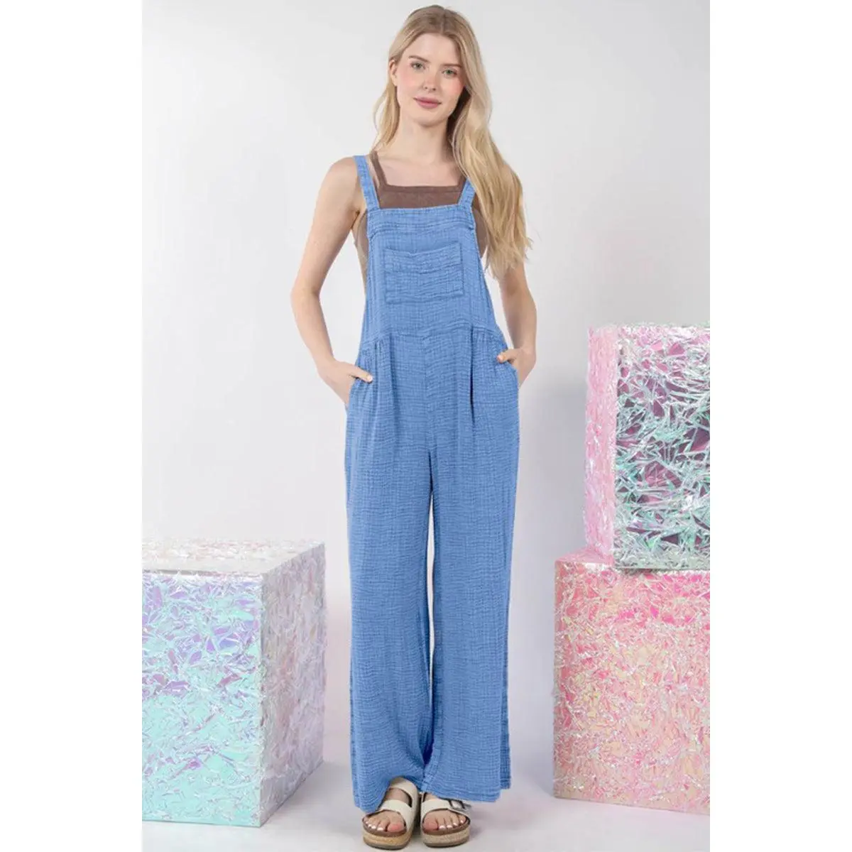 Washed Gauze Casual Jumpsuit