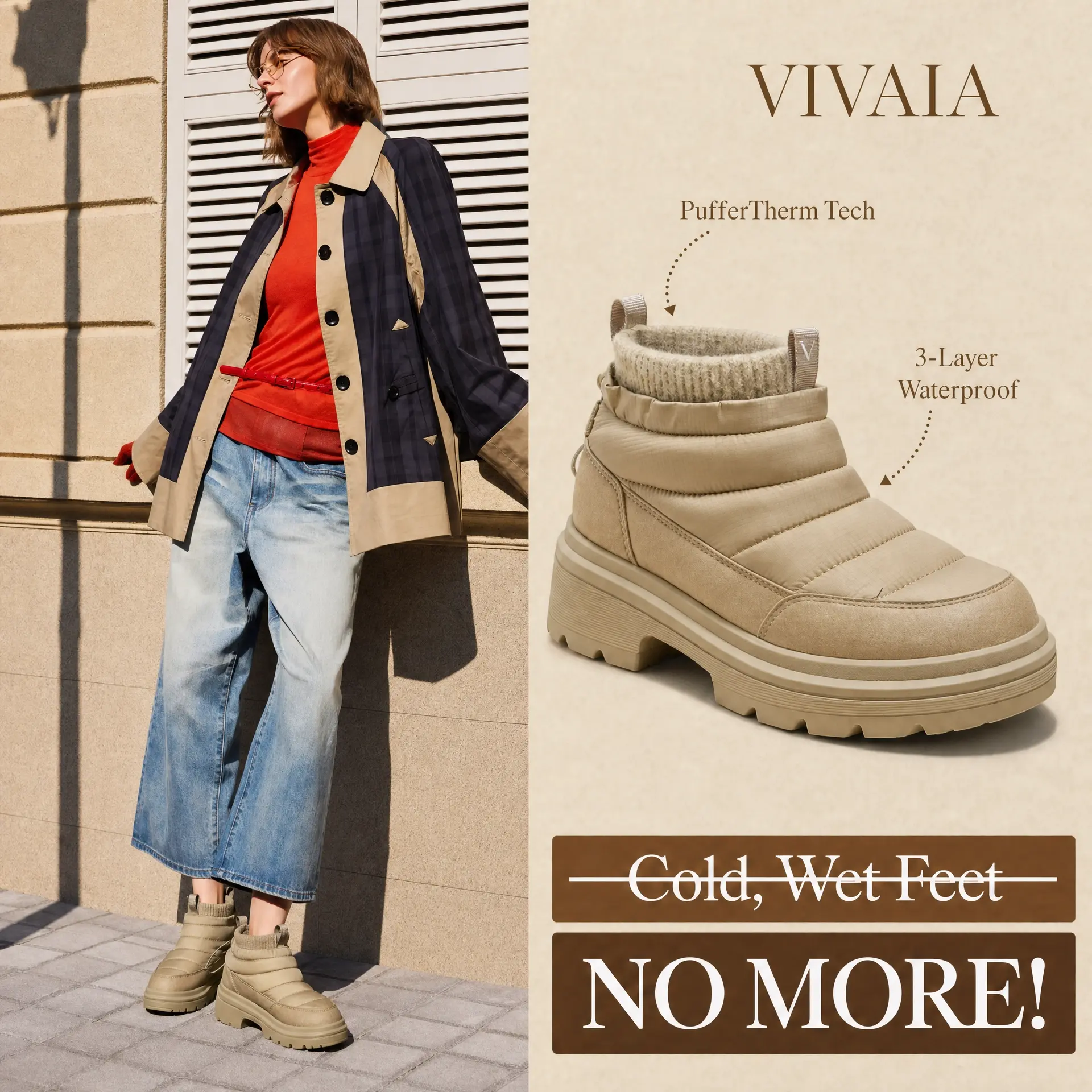 VIVAIA Women /Girl PufferTherm Boots – Waterproof, Ultra-Warm Snow Winter Boot PufferTherm Boots  & Trail-to-Town Style Footwear (Tyler)