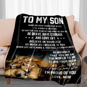 father son bed blanket Envelope Fleece Blanket Digital Printed Soft Warm Fluffy Throw Blanket for Bed Sofa Living Room Camping Lightweight Cozy Home Decorative Blankets