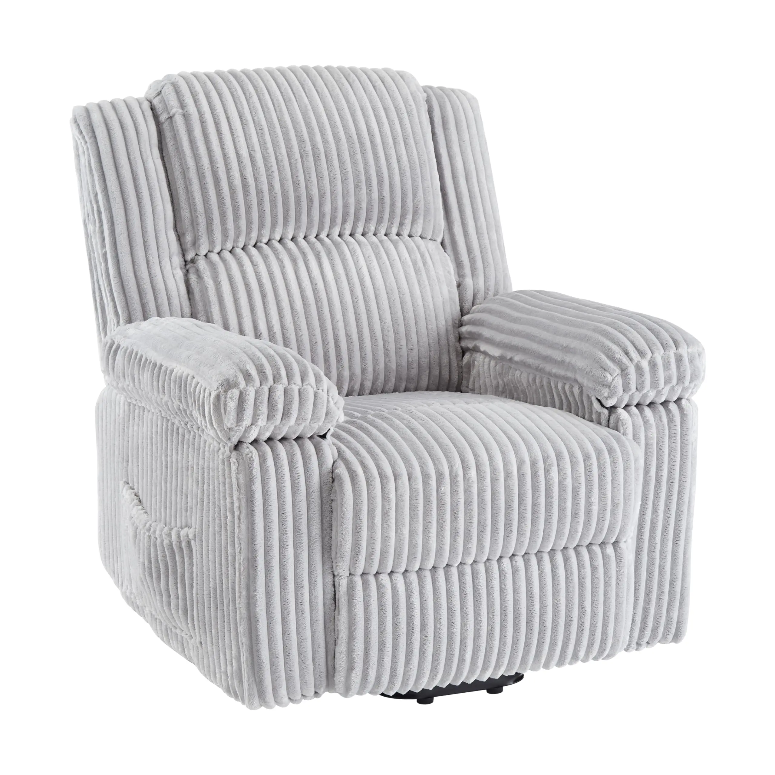 Garvee Corduroy Recliner Chair with Manual Handle, Pillow Top Arms, Thick Padding, Side Pocket, 330Lbs Capacity, Adjustable Recliner for Living Room, Bedroom, Home Theater in Multiple Colors