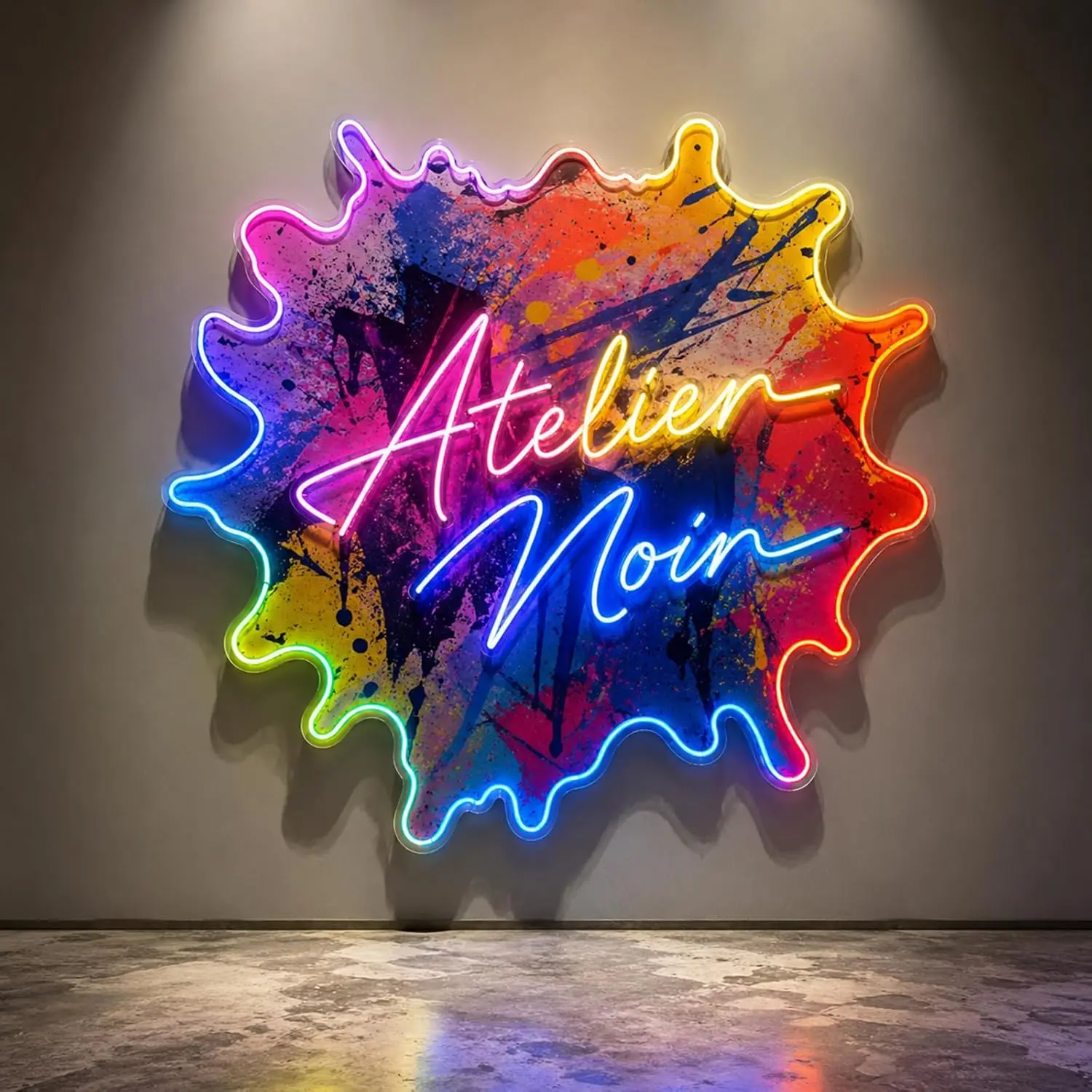 Custom Business Logo Neon Sign | Premium UV Printed LED Acrylic Light for Hair Salon, Cafe, Office Wall Decor