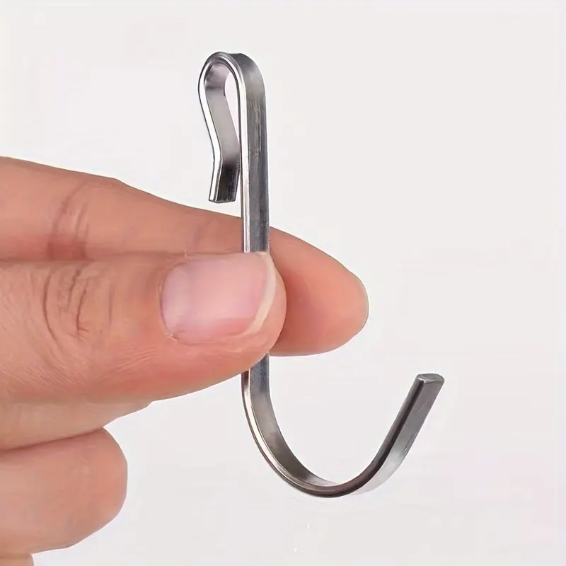 6pcs Heavy-Duty Stainless Steel J-Hooks - Snap-on Clip Hooks for Wire Shelving, Shelves, and Sink Grates - Versatile J-Hook Hangers for Kitchen, Bedroom, and Office Use