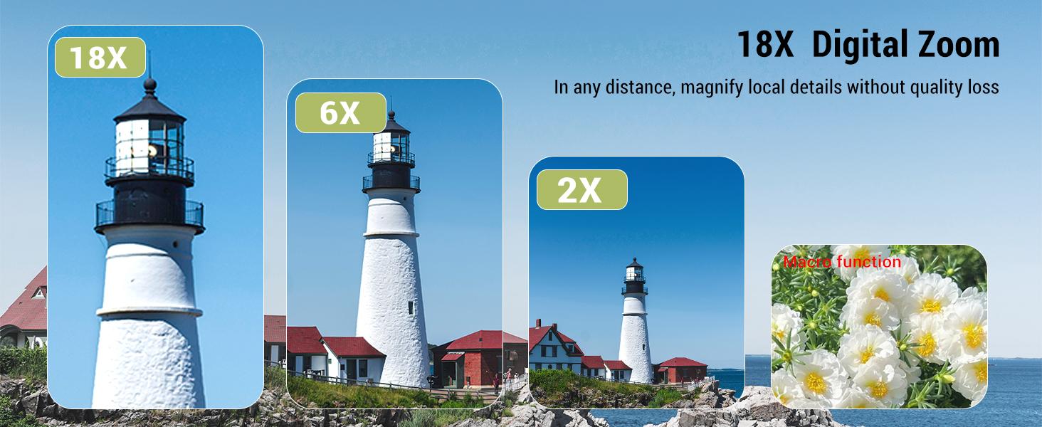 Digital Camera, 4K 64MP Cameras for Photography, 270°Flip Screen Vlogging Camera, Autofocus, Flash, 18X Zoom, 2 Batteries, 64GB Card, Point and Shoot Digital Cameras for Kids Teens, Black