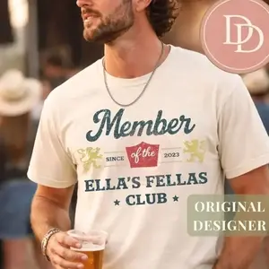 Ellas Fellas Club T-Shirt, Western Country Concert Graphic Shirt, Vintage Rodeo Music Fan Tee, Unisex Oversized Casual Apparel, Gift For Her Him W8W, Gift For Him, Gift For Her. 2M7, Gift For Him, Gift For Her.