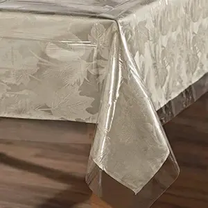 Clear 100% Waterproof Plastic Tablecloth - 54 x 78 inches - Vinyl PVC Rectangular Tablecloth Cover, oil-resistant, easy to wipe clean, suitable for dining tables, parties and camping, crystal clear.