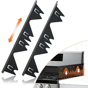Stainless Steel Stove Gap Cover, Heat Resistant and Easy to Clean, Adjustable Extendable Stove Gap Filler, Decorative Stove Kit, Protective Stove Guard