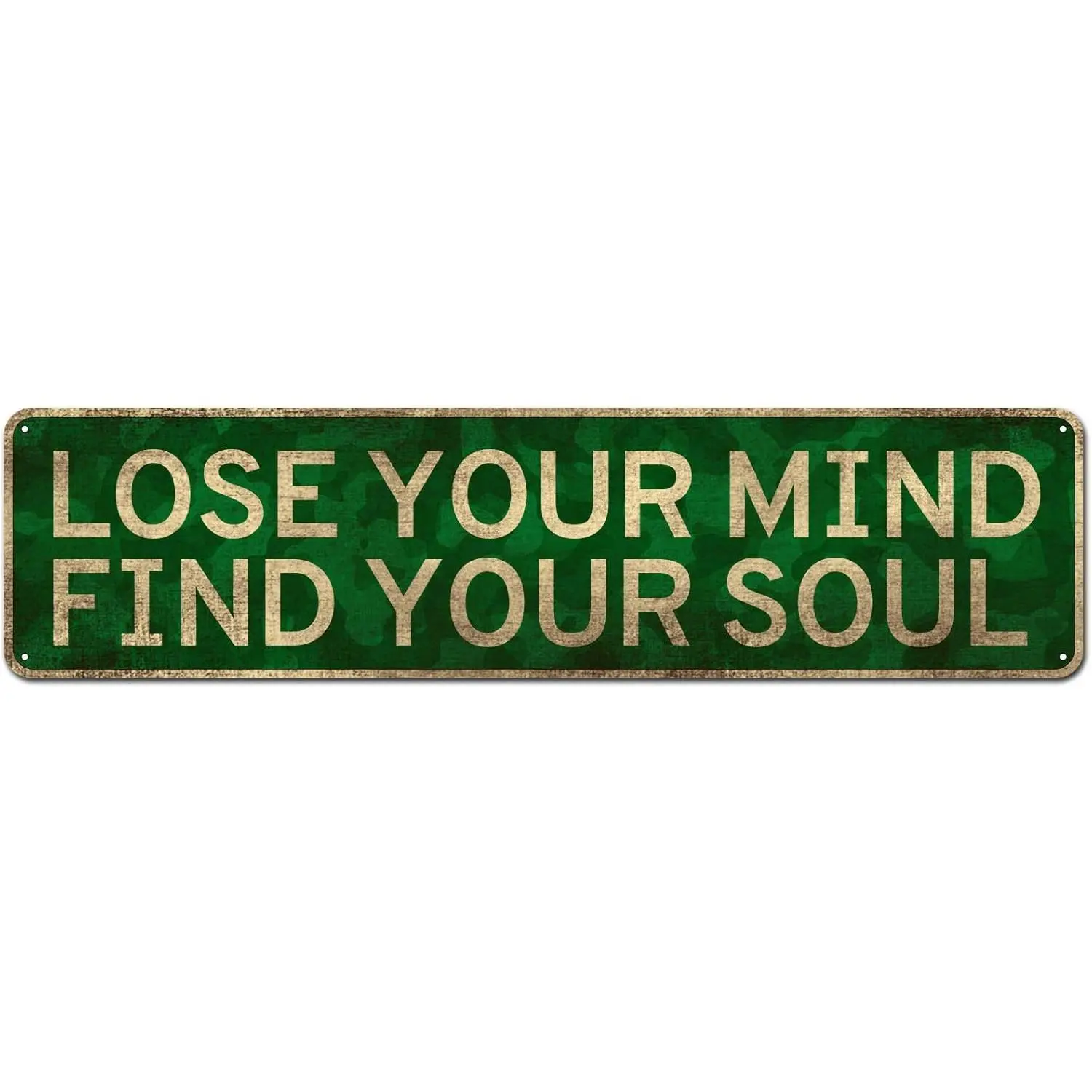 Lose Your Mind Find Your Soul Sign Vintage Inspirational Wall Art 4" x 16" Aluminum Metal Decorative Painting for Living Room Wall Art Plaque Decoration