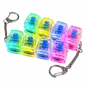 LED Light Clicker Fidget Keyboard Keychain, Stress Relief Model Fidgets, Adult Anxiety Decompression Fashion Accessory