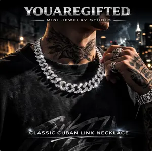 Gifted 2026 Classic Silver Cuban Link Chain Men Necklace Iced Out Diamond Luxury Hiphop Swag Bling Waterproof Nickel Free Jewelry Gift Men Fashion