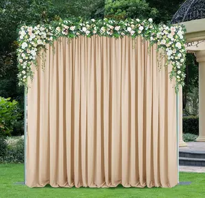 10 ft x 10 ft Scuba (Wrinkle-Free) (240 GSM) Event Backdrop Curtain Drape Panel - Champagne (1pc)
