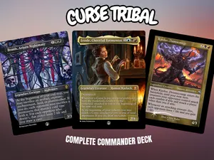 Curse Tribal MTG Proxy Deck + MTG Commander + Token
