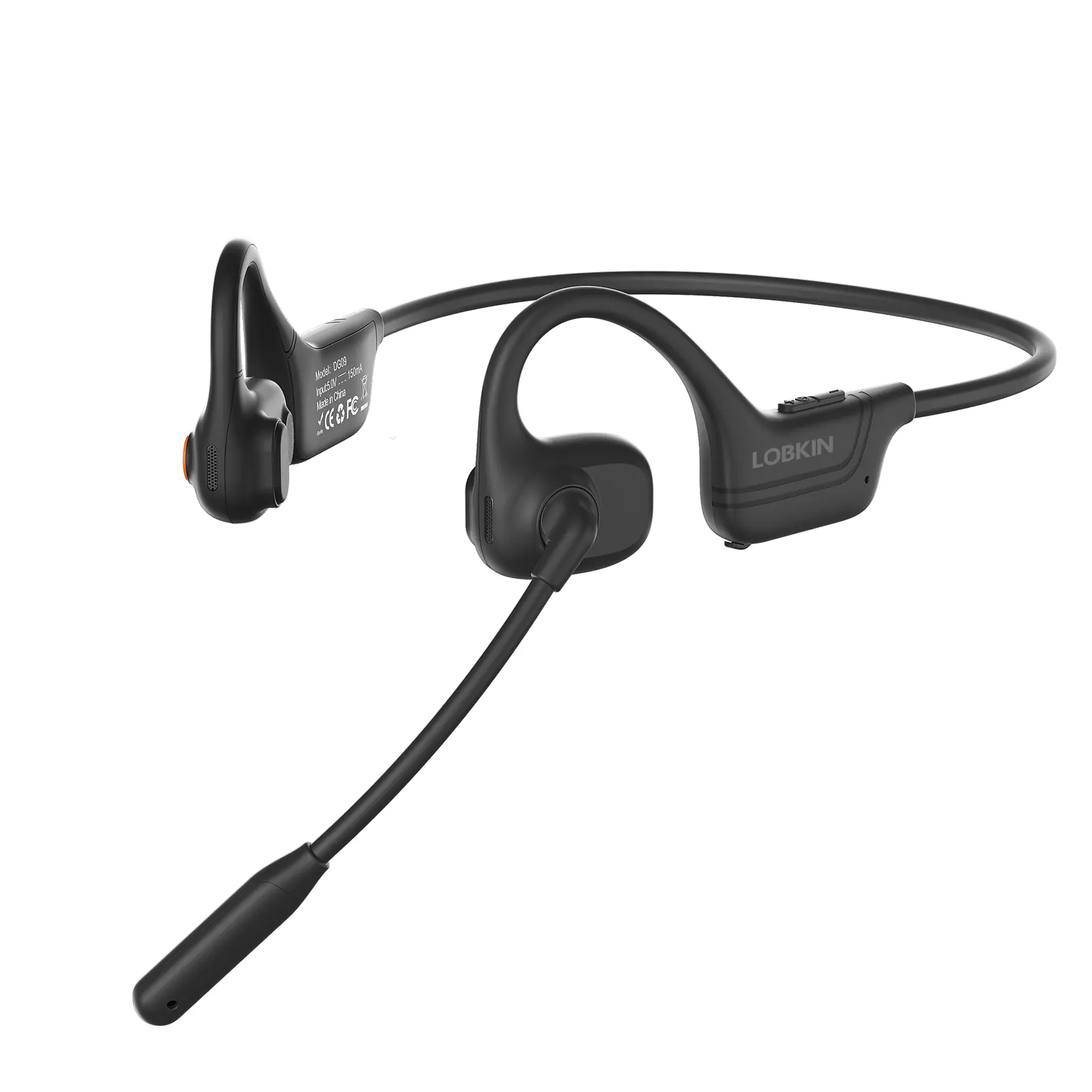 LOBKIN Open Ear Bluetooth Audio Headset - Electronic Bone Conduction Device with DSP Noise Cancelling Mic, Multipoint Connection, 10-Hour Playtime, Fast Charging for Work, Driving