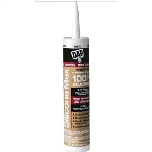 Dap 100% Silicone Kitchen & Bath Sealant, 10.1 oz White Waterproof, Flexible, Shrink-and-Crack-Proof, Durable Permanent Seal, Incidental Food Contact Safe, Ideal for Sink Sealing