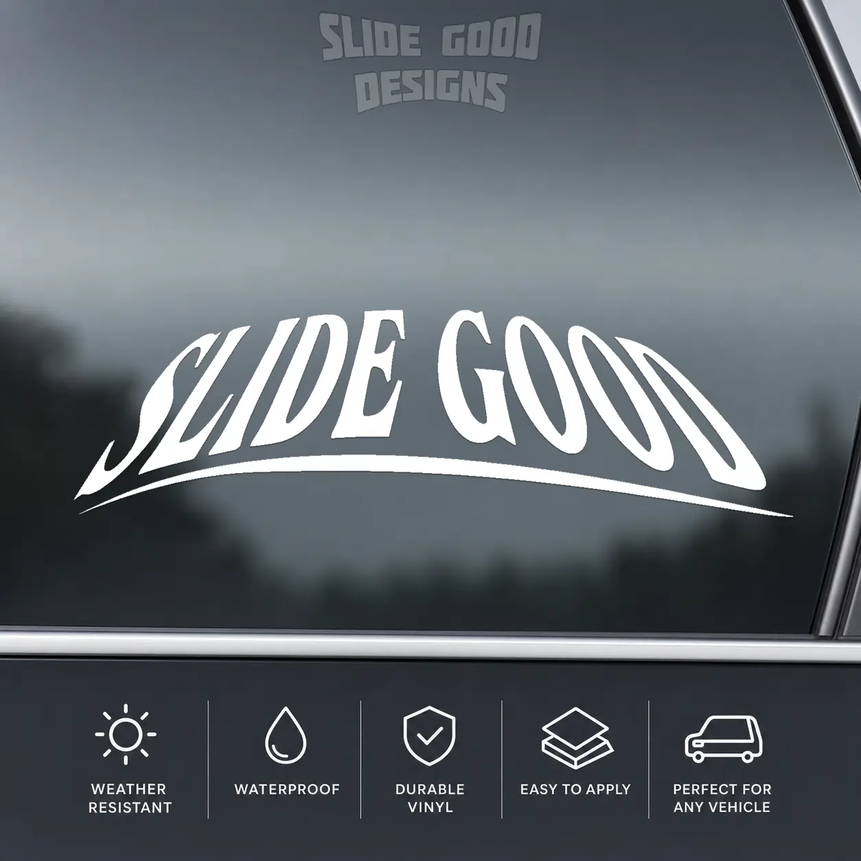 SLIDE GOOD Windshield Banner Decal - Premium Automotive Grade Vinyl Sticker Custom Cut 8-24"