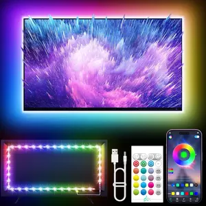 LED Lights for TV, 16.4ft LED Lights for 45-75 Inch TVs, RGB TV Backlight Behind, Music Sync Bluetooth APP & Remote Control Strip Lights USB