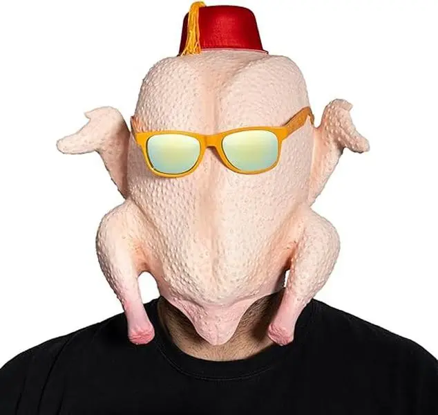 Turkey Head Mask and Glasses Set as Described