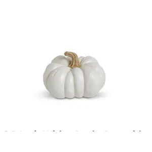 5 In. White Resin Pumpkin