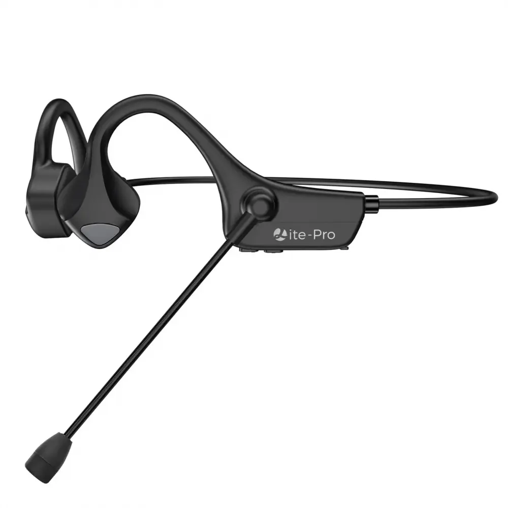 Silicone Lightweight Titanium Band Bone Conduction Over-Ear Headphones with Noise Canceling, Bluetooth, Microphone, Low Latency – PC Gaming Headset for Business, Driving, Audio, Computer