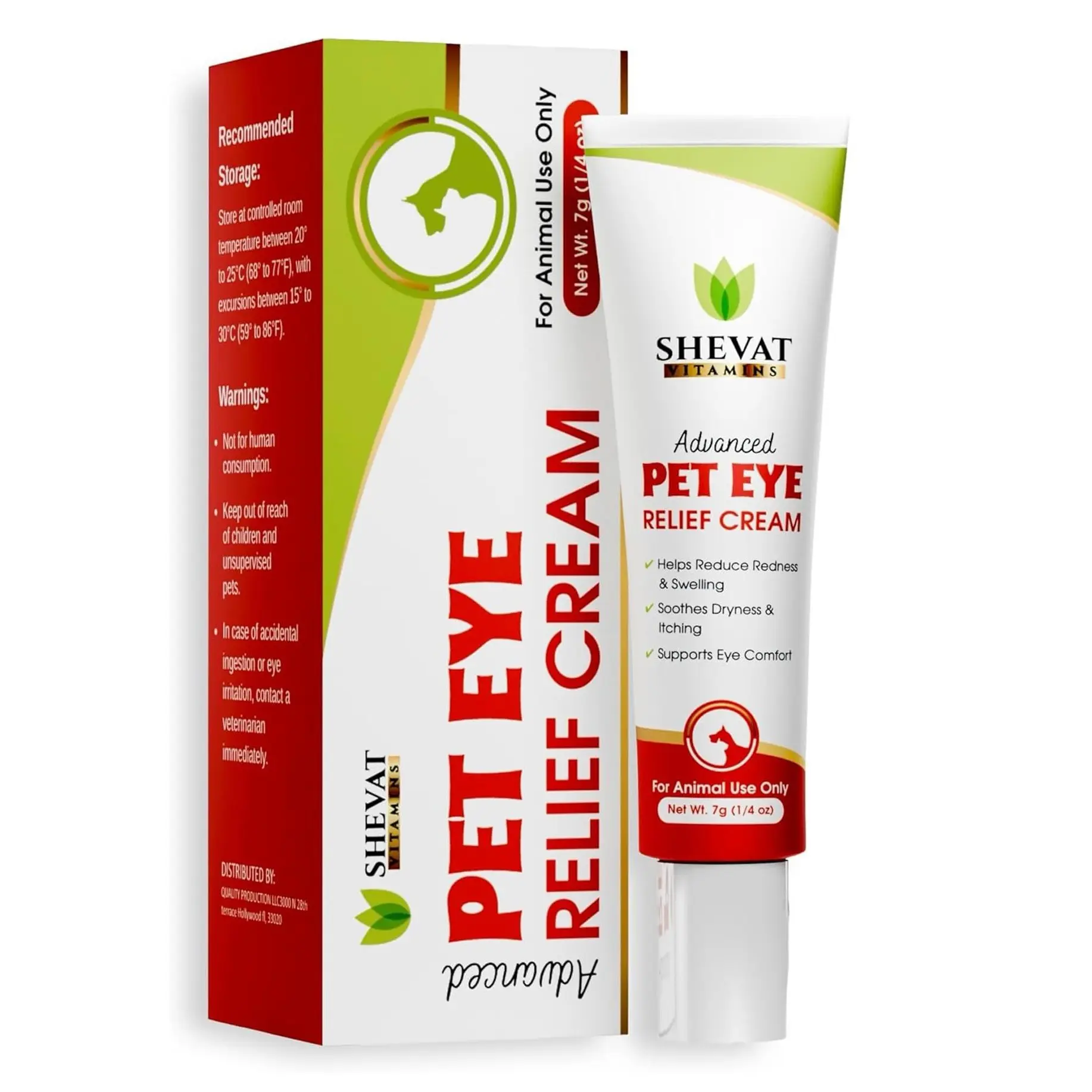 Pet Eye Relief Cream – Soothes Irritation & Moisturizes Dry Eyes – Dog Eye Cream, Cat Eye Ointment, and Pet Eye Care for Dogs, Cats & Horses – 7g Tube