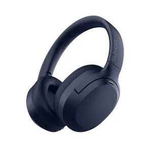 Hybrid Active Noise Cancelling Headphones, Wireless Over Ear Bluetooth Headphones with Mic, 40H Playtime, Hi-Res Audio, Deep Bass, Foldable Comfort Fit Ear Cups for Travel, Office, Home——SunoFi XM-001 Deep Navy