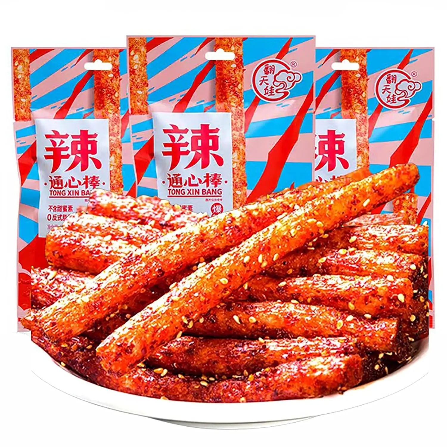 Latiao Spicy Strips 3 Packs Latiao Spicy Gluten Classic Chinese Special Snack Food, Vegan, , , 68g/2.39 Ounces per Pack (Pack of 3)