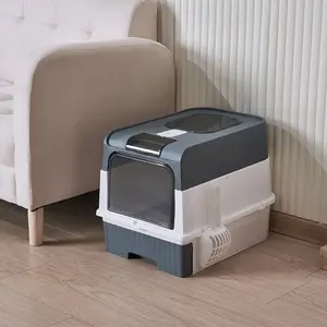Cat Litter Boxes Oversized Drawer Type Fully Enclosed Anti-splash UV PP Square Large Space Cat Toilet Pet Supplies