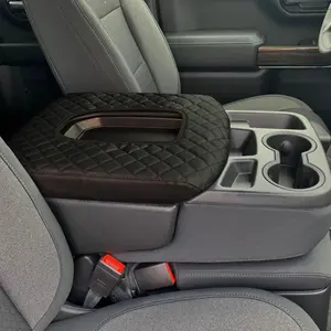 Center Console Cover, suitable for 2019 - 2024 and 2025 model Chevrolet Silverado/GMC Sierra. Accessory for foldable middle row seats, leather console armrest cover (only suitable for split bench seat consoles).