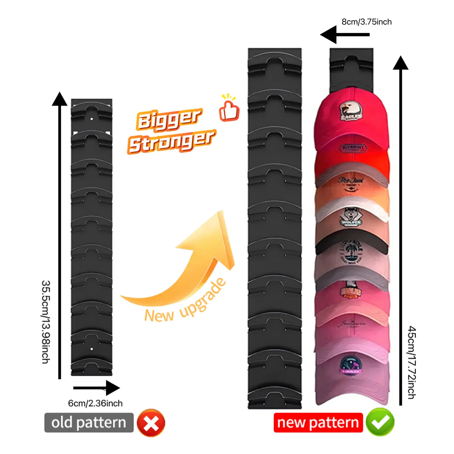 valentine's day decor,gifts boyfriend,Multi-layer Baseball Cap Organizer (1-Pack and 2-Pack), Punch-Free Hat Rack,Door/Closet Hat Hanging Display Rack,Wall Mount Hat Rack with Strong Adhesive,Multi-layer Hat Storage Display Rack. Decor Shelves Black