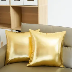 Gold Throw Pillow Covers,Pack of 2 18x18 inch Shiny and Luxury Decorative Throw Pillow for Sofa Couch Home Decoration