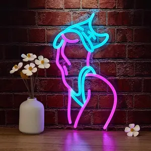 Abstract Figure Design LED Neon Light, 1 Count USB Powered Creative Fashion Dimmable LED Neon Sign, Decoration LED Light for Home Living Room Bedroom Party, Home Decoration Lamp