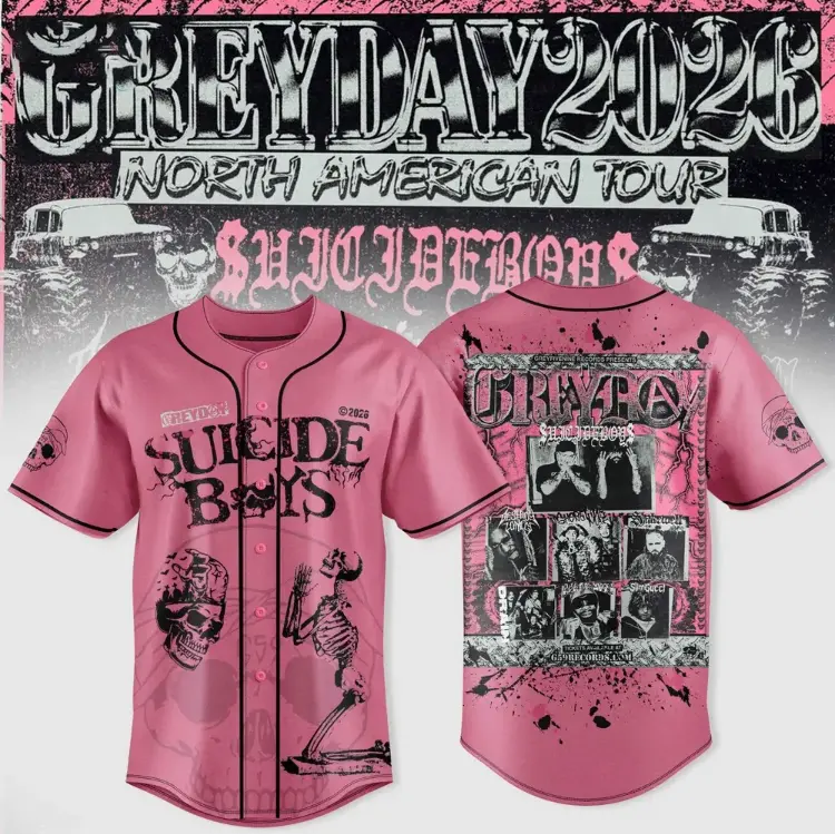 Full Print Vintage Suicideboy G59 Pink Baseball Jersey Shirt, $uicideboy$ Greyday 2026 – North American Tour Baseball Jersey, Casual Baseball Jersey, Suicideboy Merch Shirt