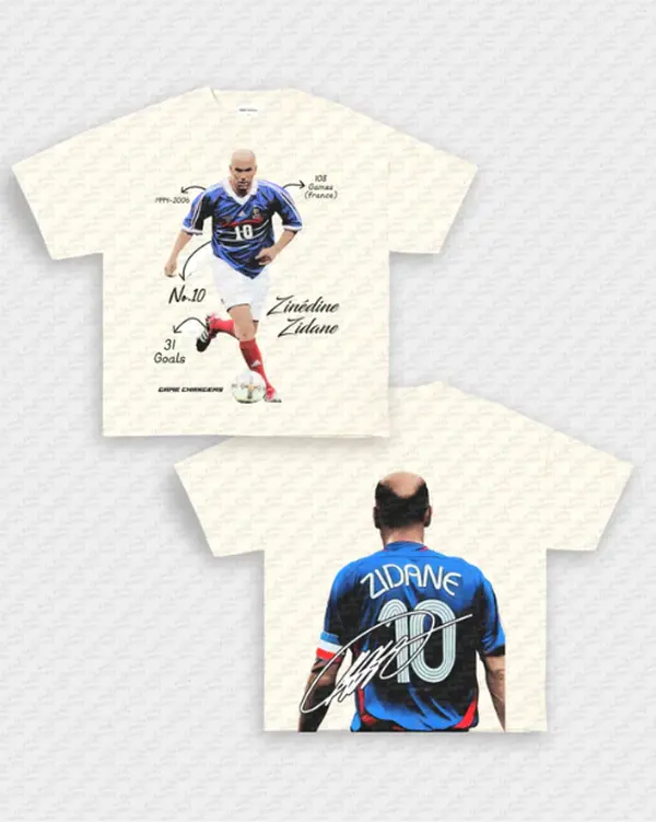 Zidane v2 Tee, Graphic Sport T-shirt, Vintage Soccer Player Shirt ,Playoffs,Y2k , Soccer Apparel , Gift For Soccer Fans, Gift For him