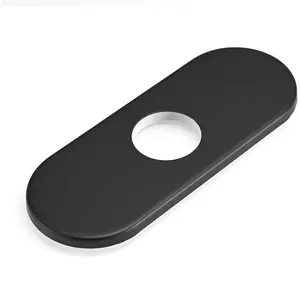 6 Inch Matte Black Sink Hole Cover, 4" Hole Cover Deck Plate, Round Bathroom Faucet Deck Plate, Faucet Escutcheon for Bathroom or Kitchen Vanity Sink Faucet Stainless Steel