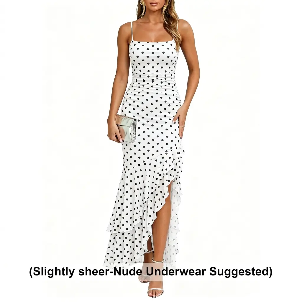 Dot White((Slightly sheer-Nude Underwear Suggested))