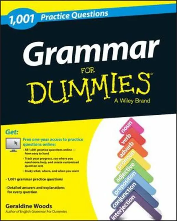 USED Book - Grammar: 1,001 Practice Questions for Dummies by Woods, Geraldine (Paperback) - english