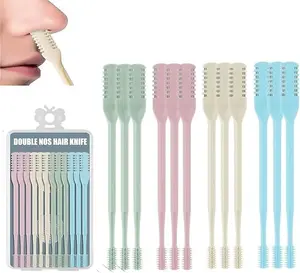 12 PCS Dual-Sided Nose Hair Trimmer Kit, 360° Nostril Hair Remover Tool, Portable 2-in-1 Personal Care Essentials, Nasal Hair Cutter for Men Women