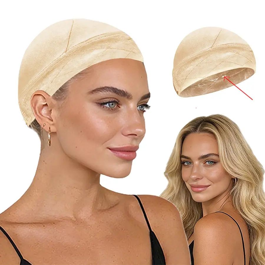 Wig Grip Cap for Women Non Slip,Wig Grip Cap With Silicone Strip to Keep Wigs in Place, Wig Caps with Velvet Wig Grip Band for Glueless Wigs, Wig Tool, Wig Glue Alternative, Hair Accessories for Wigs