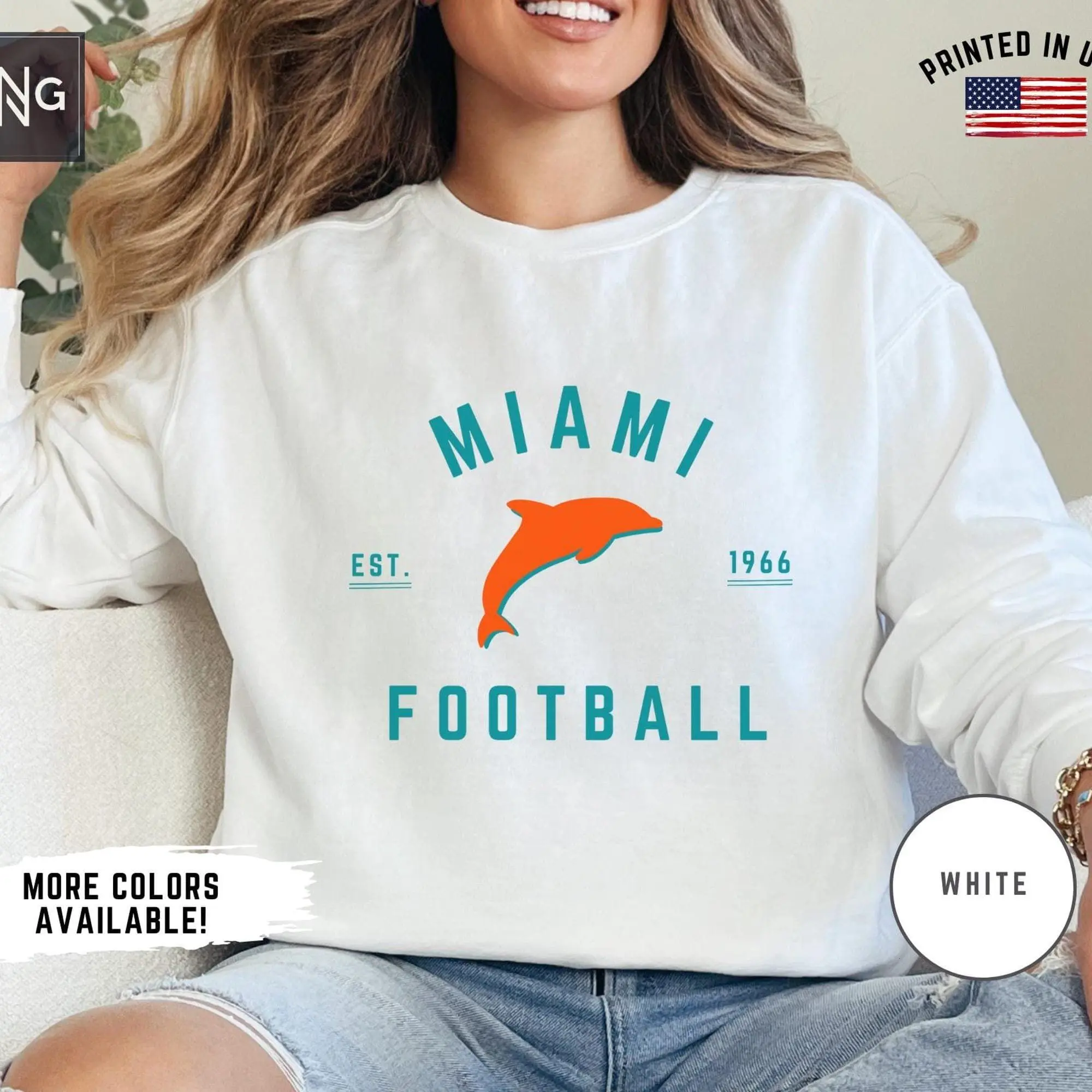 Miami Football Sweatshirt, Vintage Gameday Crewneck, Miami Sports Apparel, Football Fan Gift