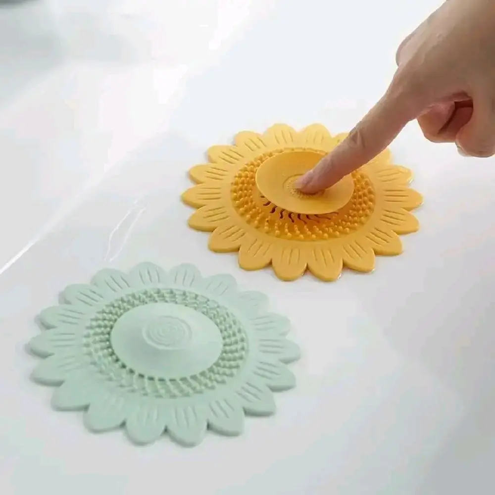 Sunflower Style TPR Drain Cover Odor Stopper Hair Catcher Anti Clog Shower Strainer Sink Ballroom Kitchen Odor Blocker