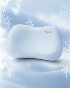 Kayfia Cervical Neck Pillow Side Sleeper Pillow,SGS-Certified Ice Silk Zipperless Pillowcase, 70D Soft Ergonomic Memory Foam Pillows, Design for Side & Back Sleepers, Grey/Blue