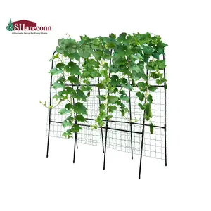 Garden Arch Trellis for Climbing Plants Outdoor 4/5/7/7.5FT Polyethylene-Coated Stainless Steel U-Shape Large Rustproof Easy Assembly Cucumber Trellis for Raised Bed Black