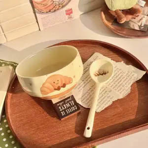 Cute Fruit Ceramic Bowl Creative Kawaii Hand-painted Ceramic Anti-scald Soup Bowl Home Kitchen Kitchenware Noodle Ramen Tableware Bowl