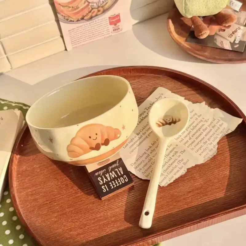 Cute Fruit Ceramic Bowl Creative Kawaii Hand-painted Ceramic Anti-scald Soup Bowl Home Kitchen Kitchenware Noodle Ramen Instant Noodle Bowl Tableware Bowl Ceramic Food Bowl Cute Fruit Bowls