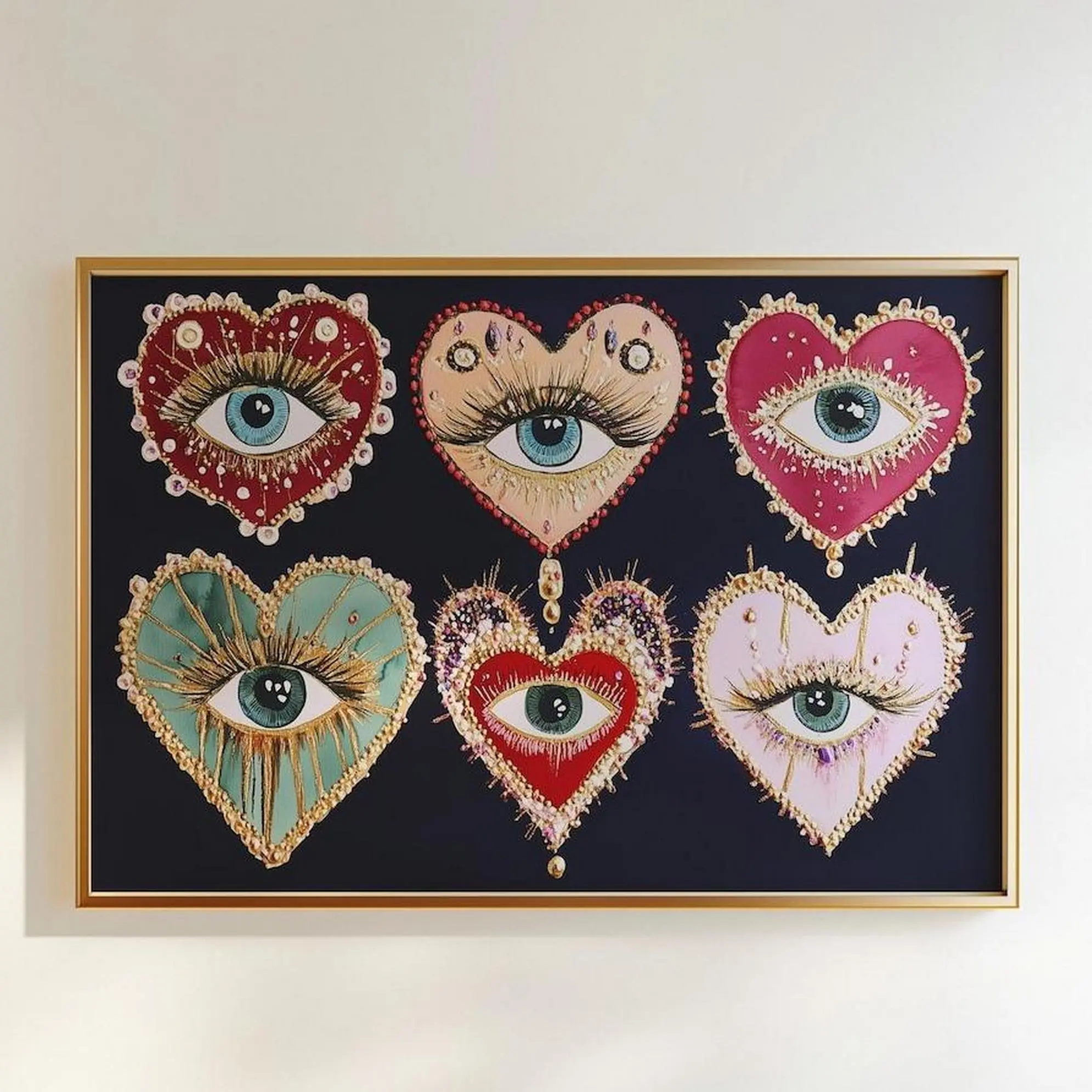 Psychedelic Heart Eye Print, Gothic Decor, Dark Aesthetic Poster, surrealist art, dopamine aesthetic, witchy, Jewel Toned Art, trippy, fantasy love decor, Eclectic Bedroom Decor, Unframed