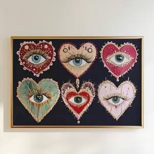 Psychedelic Heart Eye Print, Gothic Decor, Dark Aesthetic Poster, surrealist art, dopamine aesthetic, witchy, Jewel Toned Art, trippy, fantasy love decor, Eclectic Bedroom Decor, Unframed