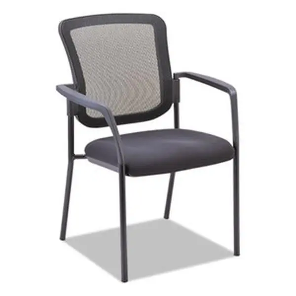 ALE Mesh Support Stacking Chair - Black, Indoor Furniture Guest Chair with Mesh Support, Mesh Support Stacking Chairs